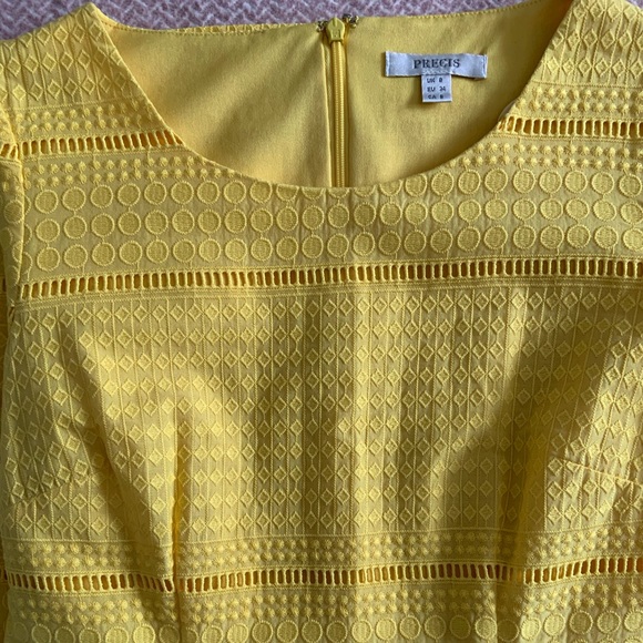 PRECIS - COTTON EYELET SHEATH DRESS, YELLOW - Picture 2 of 6